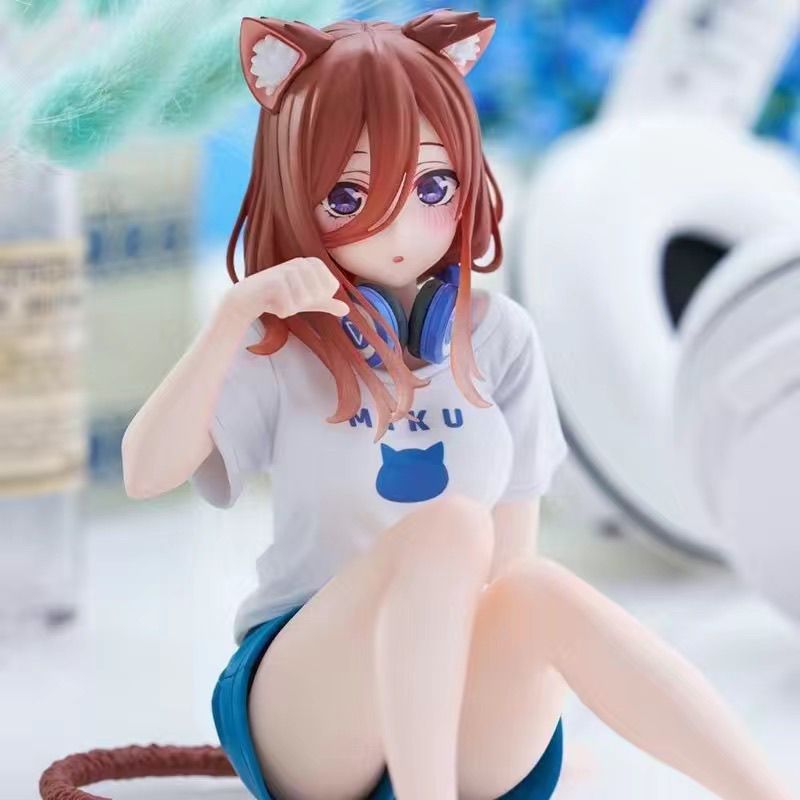 中野二乃三玫五等分的花嫁新娘猫咪居家服二次元动漫手办礼物摆件-RuXinGe